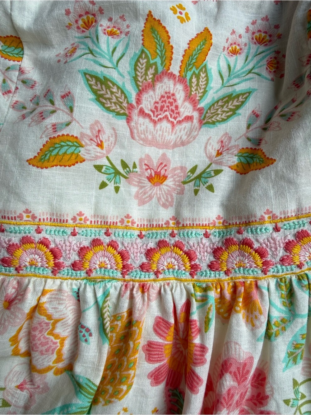 Rachel Zoe Tropical Pineapple Floral Embroidered Tiered Maxi Dress | Size 6 - Picture 10 of 10